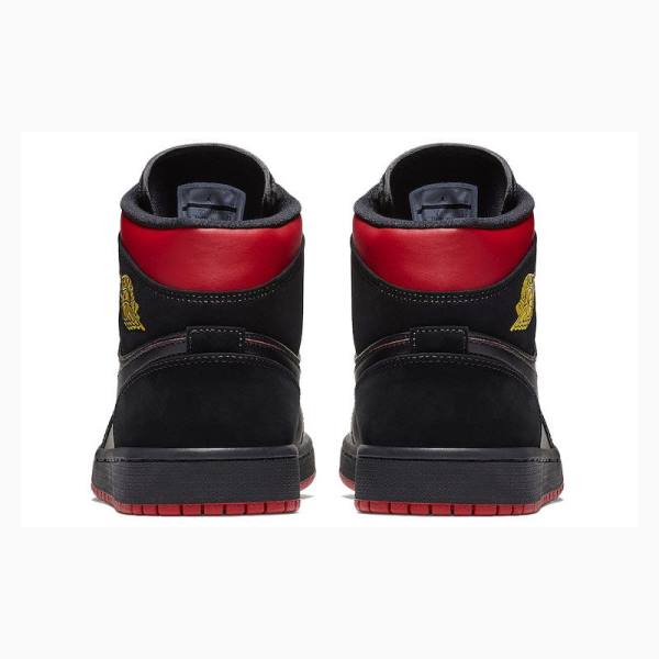Nike Mid Koripallokengät Miesten Air Jordan 1 Mustat Punainen | JD-724ZJ