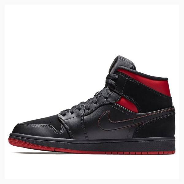 Nike Mid Koripallokengät Miesten Air Jordan 1 Mustat Punainen | JD-724ZJ