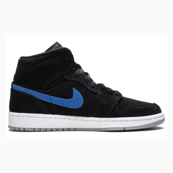 Nike Mid Koripallokengät Miesten Air Jordan 1 Mustat Punainen Sininen | JD-958GI