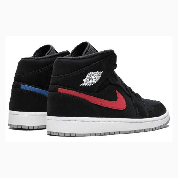 Nike Mid Koripallokengät Miesten Air Jordan 1 Mustat Punainen Sininen | JD-958GI