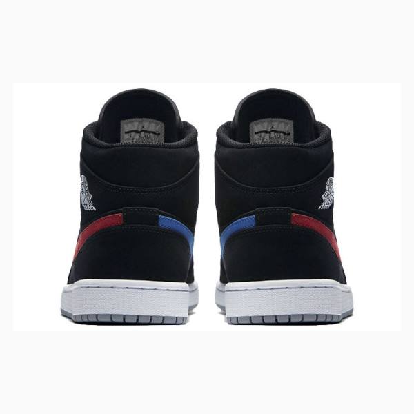 Nike Mid Koripallokengät Miesten Air Jordan 1 Mustat Punainen Sininen | JD-958GI