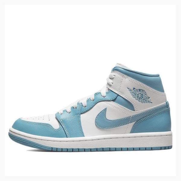 Nike Mid Koripallokengät Naisten Air Jordan 1 Valkoinen Sininen | JD-360GP