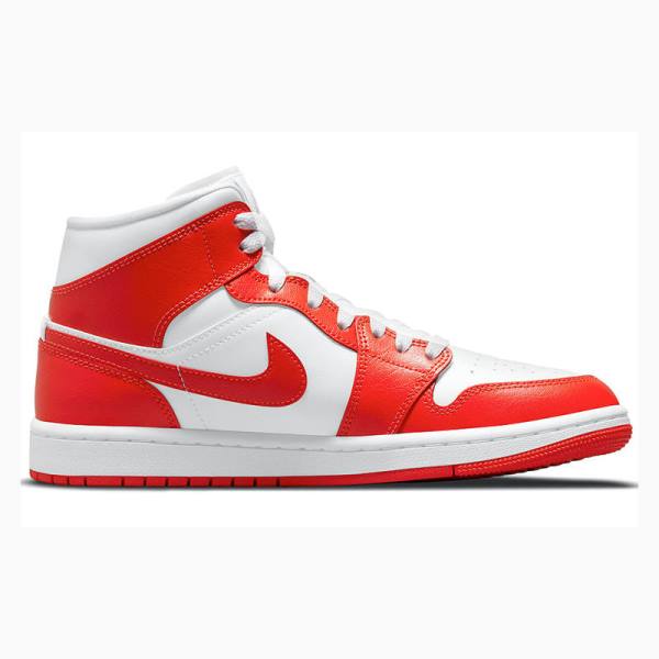 Nike Mid Koripallokengät Naisten Air Jordan 1 Punainen Valkoinen | JD-518UY
