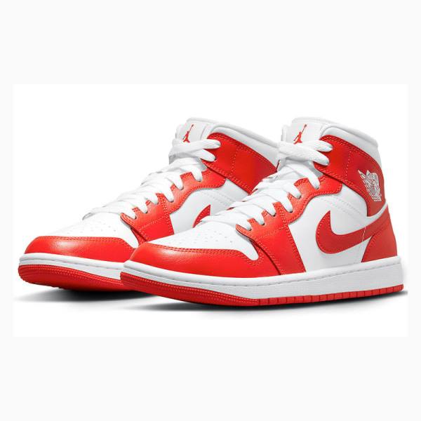 Nike Mid Koripallokengät Naisten Air Jordan 1 Punainen Valkoinen | JD-518UY