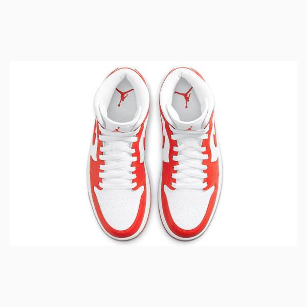 Nike Mid Koripallokengät Naisten Air Jordan 1 Punainen Valkoinen | JD-518UY