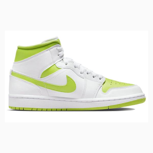 Nike Mid Koripallokengät Naisten Air Jordan 1 Valkoinen Vihreä | JD-632ZQ