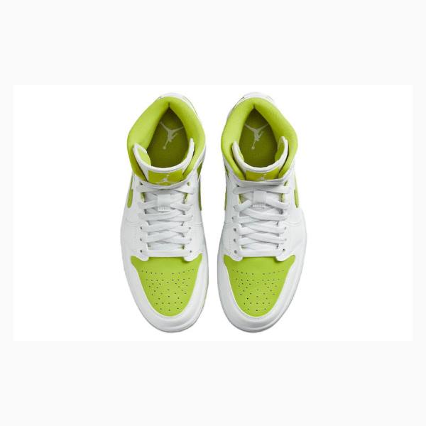 Nike Mid Koripallokengät Naisten Air Jordan 1 Valkoinen Vihreä | JD-632ZQ