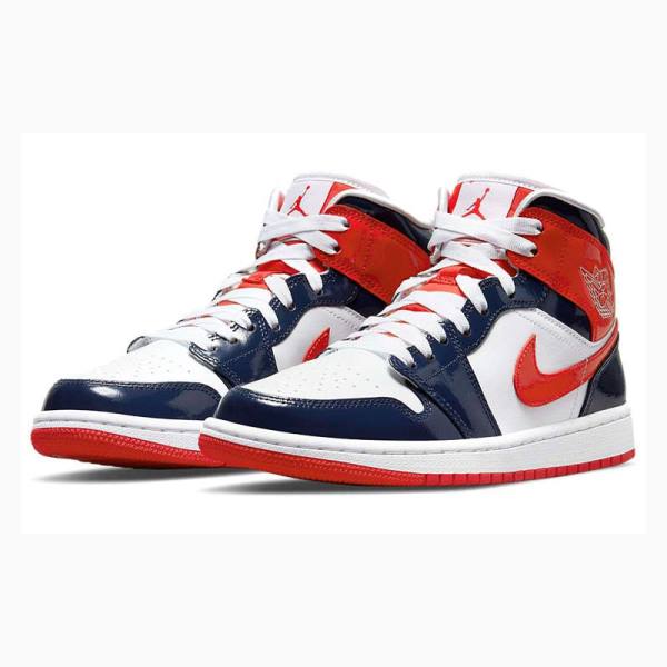 Nike Mid Koripallokengät Naisten Air Jordan 1 Punainen Sininen | JD-896OU
