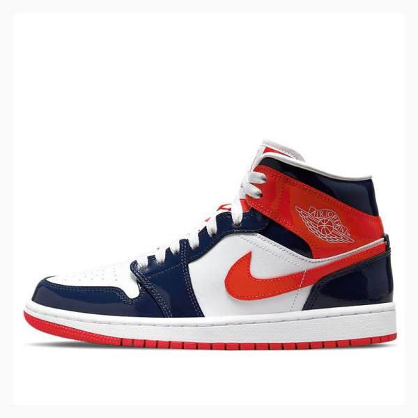 Nike Mid Koripallokengät Naisten Air Jordan 1 Punainen Sininen | JD-896OU