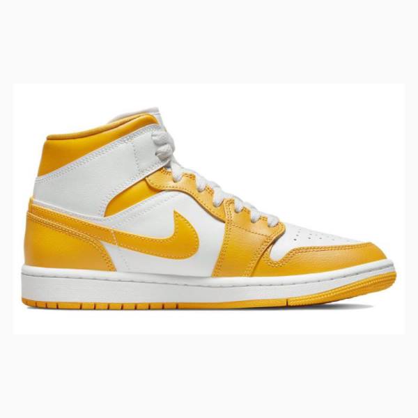 Nike Mid Koripallokengät Naisten Air Jordan 1 Valkoinen Keltainen | JD-907NF
