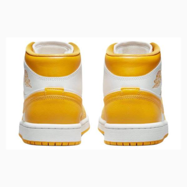 Nike Mid Koripallokengät Naisten Air Jordan 1 Valkoinen Keltainen | JD-907NF