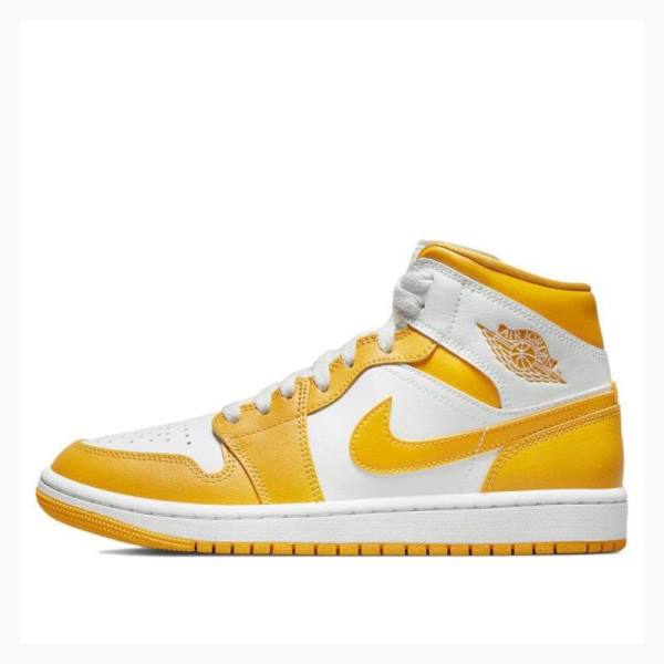 Nike Mid Koripallokengät Naisten Air Jordan 1 Valkoinen Keltainen | JD-907NF