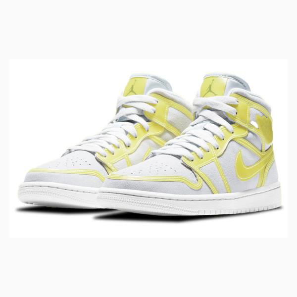Nike Mid LX(W) Koripallokengät Naisten Air Jordan 1 Valkoinen Keltainen | JD-869RC