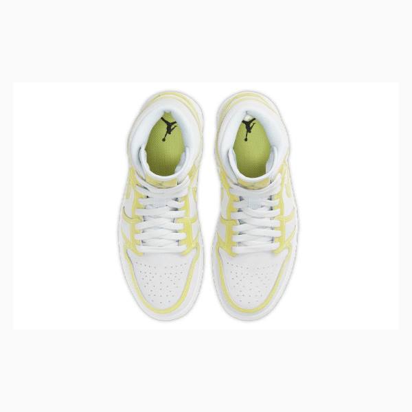Nike Mid LX(W) Koripallokengät Naisten Air Jordan 1 Valkoinen Keltainen | JD-869RC