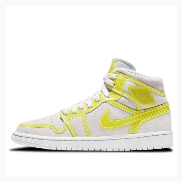 Nike Mid LX(W) Koripallokengät Naisten Air Jordan 1 Valkoinen Keltainen | JD-869RC