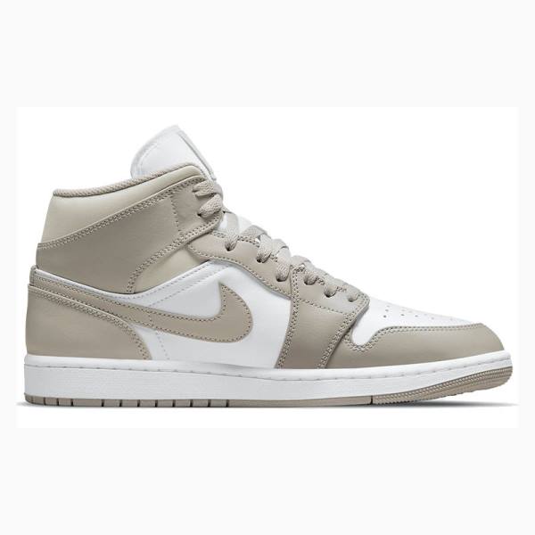 Nike Mid Linen Koripallokengät Miesten Air Jordan 1 Valkoinen Ruskea | JD-597DQ