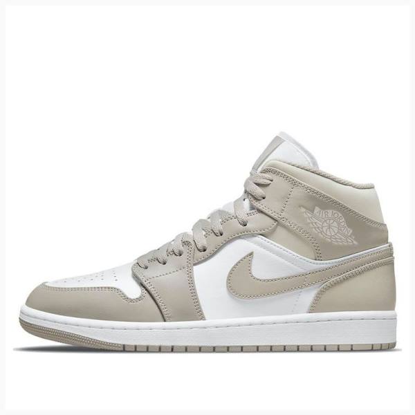 Nike Mid Linen Koripallokengät Miesten Air Jordan 1 Valkoinen Ruskea | JD-597DQ