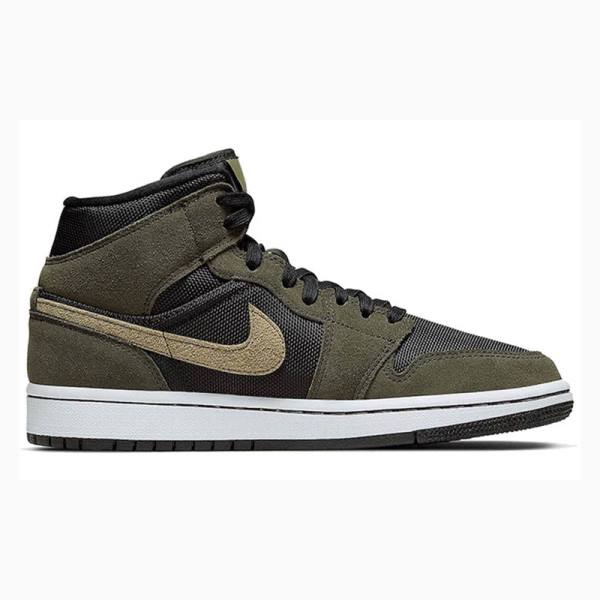 Nike Mid Military Koripallokengät Naisten Air Jordan 1 Oliivinvihreä Mustat | JD-924SX