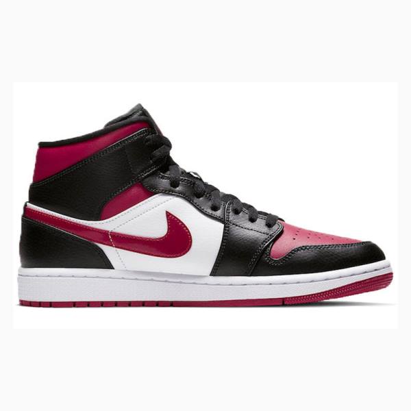 Nike Mid Noble Koripallokengät Miesten Air Jordan 1 Mustat Valkoinen Punainen | JD-654VN