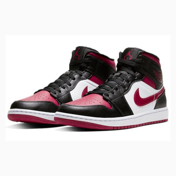 Nike Mid Noble Koripallokengät Miesten Air Jordan 1 Mustat Valkoinen Punainen | JD-654VN