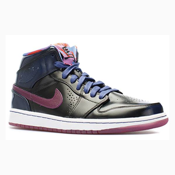 Nike Mid Nouveau Year of the Horse Koripallokengät Miesten Air Jordan 1 Mustat Sininen Violetit | JD-302RP