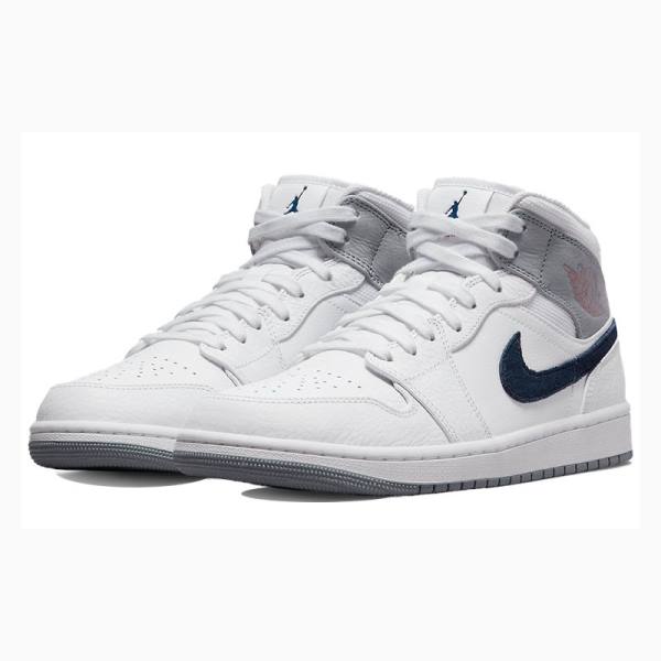 Nike Mid Paris Koripallokengät Miesten Air Jordan 1 Valkoinen Mustat | JD-067FA