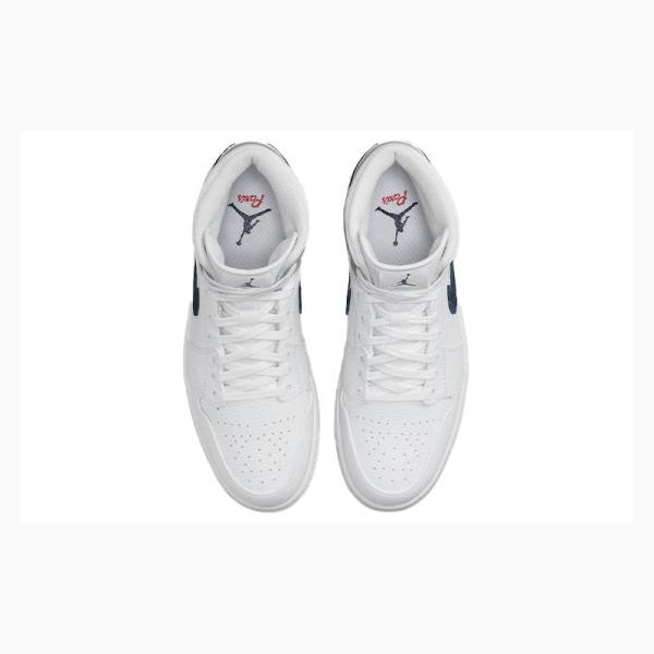 Nike Mid Paris Koripallokengät Miesten Air Jordan 1 Valkoinen Mustat | JD-067FA