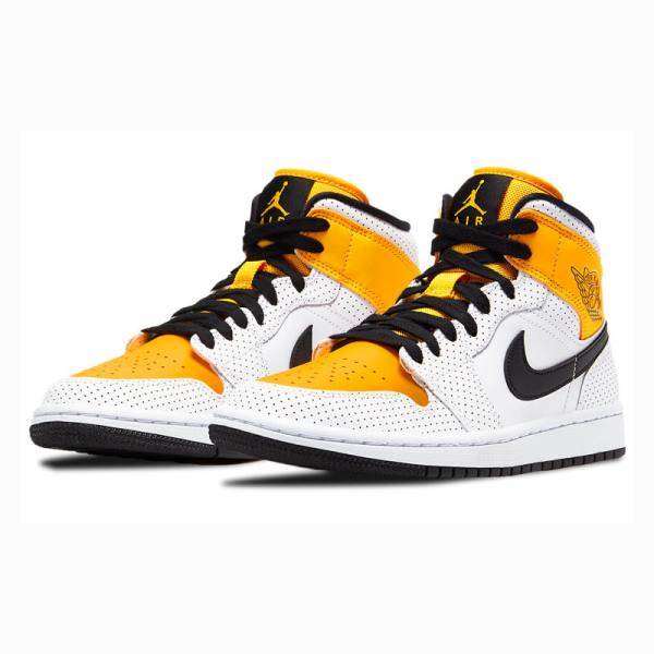 Nike Mid Perforated – Koripallokengät Naisten Air Jordan 1 Kultaiset Mustat | JD-614UT