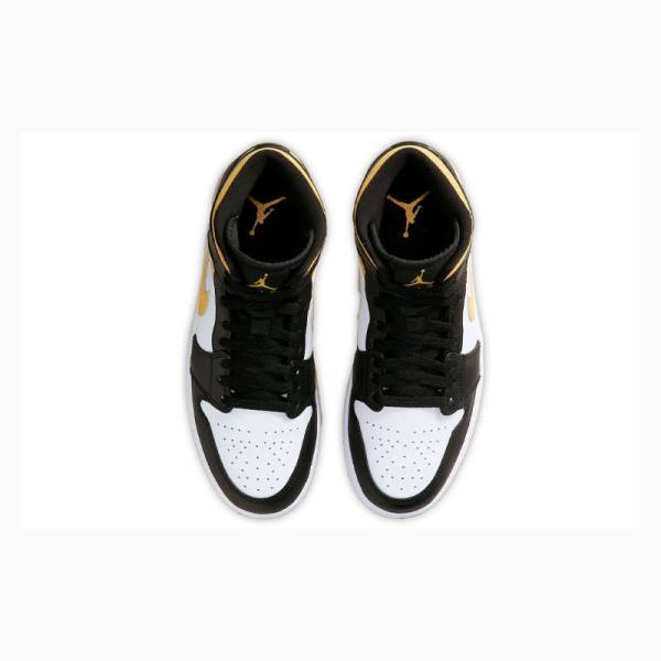 Nike Mid Pollen Koripallokengät Miesten Air Jordan 1 Mustat Valkoinen Keltainen | JD-801OG