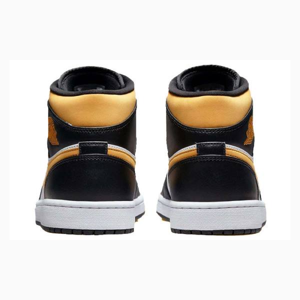 Nike Mid Pollen Koripallokengät Miesten Air Jordan 1 Mustat Valkoinen Keltainen | JD-801OG