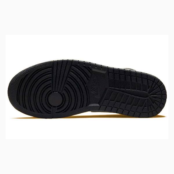 Nike Mid Pollen Koripallokengät Miesten Air Jordan 1 Mustat Valkoinen Keltainen | JD-801OG