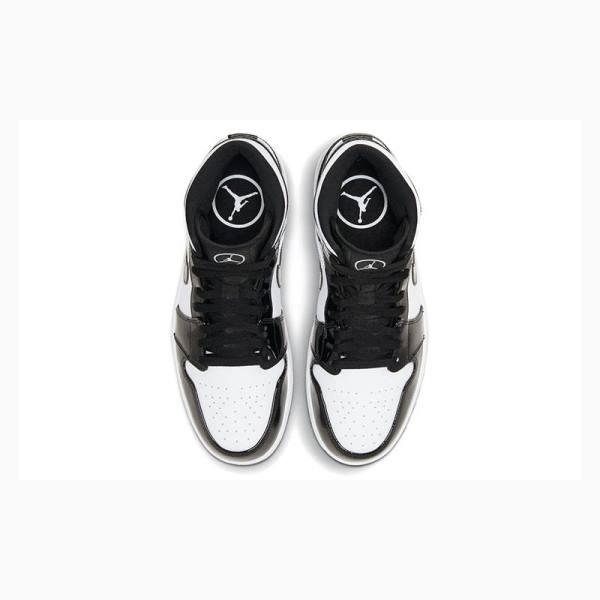 Nike Mid SE ASW All Star Panda Kiiltonahka Nahkaiset 2021 - Carbon Fiber Koripallokengät Miesten Air Jordan 1 Mustat Valkoinen | JD-856CG