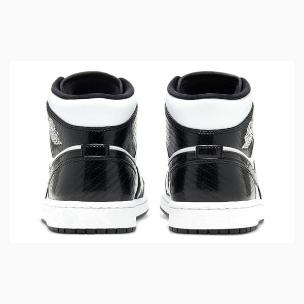Nike Mid SE ASW All Star Panda Kiiltonahka Nahkaiset 2021 - Carbon Fiber Koripallokengät Miesten Air Jordan 1 Mustat Valkoinen | JD-856CG