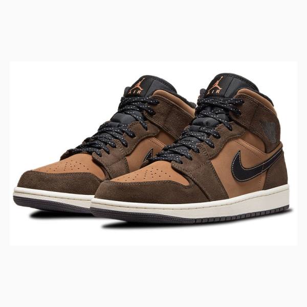 Nike Mid SE Dark Chocolate Koripallokengät Miesten Air Jordan 1 Ruskea | JD-836UZ