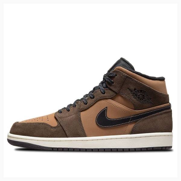 Nike Mid SE Dark Chocolate Koripallokengät Miesten Air Jordan 1 Ruskea | JD-836UZ
