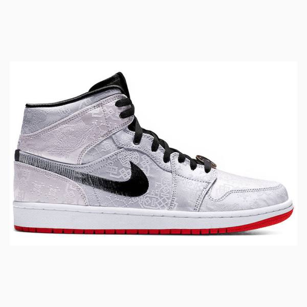 Nike Mid SE FRLS GC Fearless - CLOT Koripallokengät Miesten Air Jordan 1 Hopea Punainen Mustat | JD-567LQ