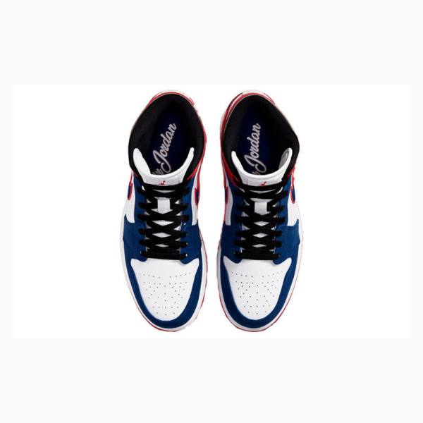 Nike Mid SE Koripallokengät Miesten Air Jordan 1 Valkoinen Sininen Punainen | JD-389FN