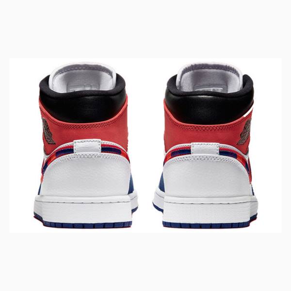 Nike Mid SE Koripallokengät Miesten Air Jordan 1 Valkoinen Sininen Punainen | JD-389FN