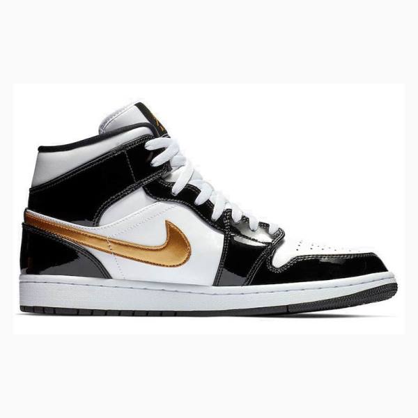 Nike Mid SE Koripallokengät Miesten Air Jordan 1 Mustat Kultaiset | JD-732NH