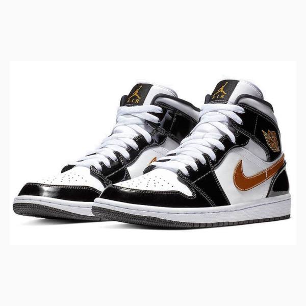 Nike Mid SE Koripallokengät Miesten Air Jordan 1 Mustat Kultaiset | JD-732NH