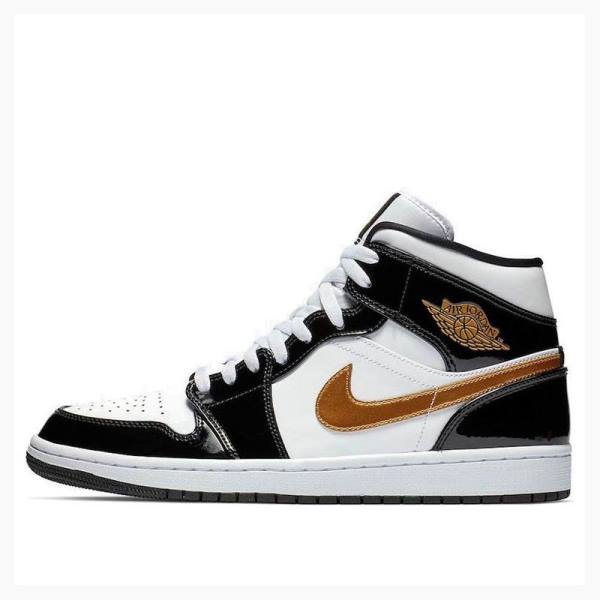 Nike Mid SE Koripallokengät Miesten Air Jordan 1 Mustat Kultaiset | JD-732NH