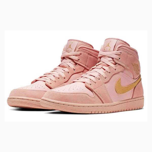 Nike Mid SE Koripallokengät Miesten Air Jordan 1 Koralli Kultaiset | JD-852QJ