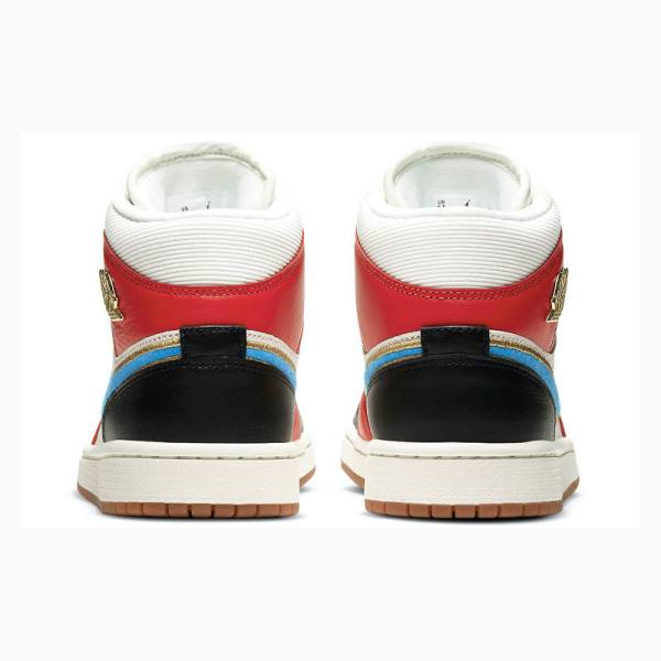 Nike Mid SE Let(Her)Man Koripallokengät Naisten Air Jordan 1 Valkoinen Punainen Sininen | JD-148JI