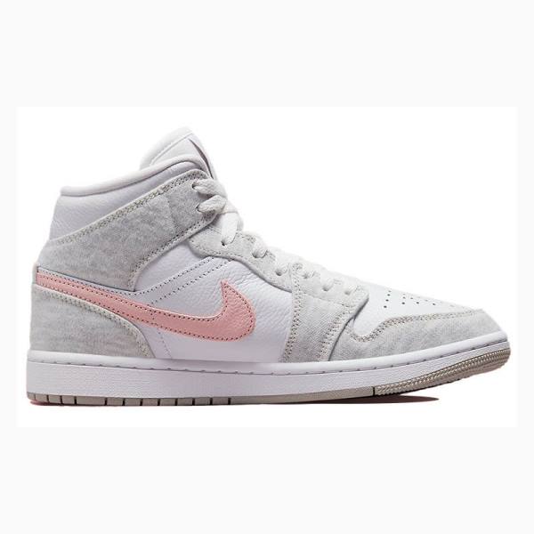 Nike Mid SE Light Iron Ore Light Iron Ore (W) Koripallokengät Naisten Air Jordan 1 Valkoinen Harmaat Pinkki | JD-142HQ