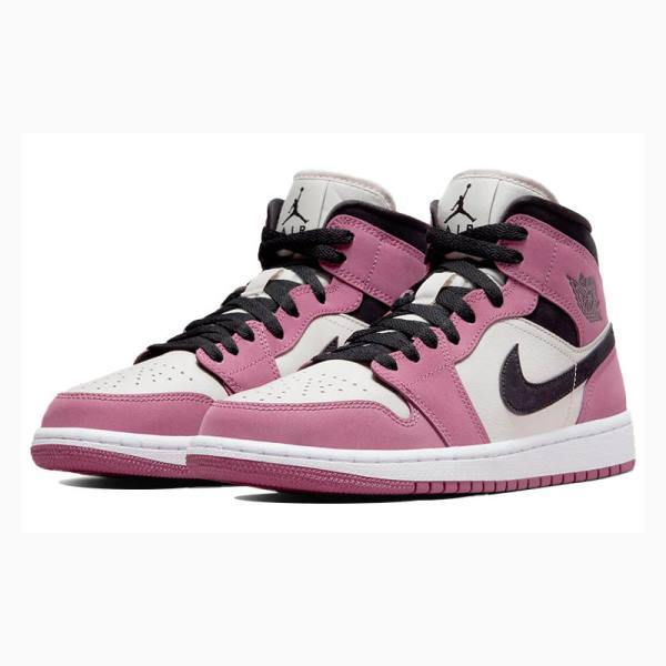 Nike Mid SE Light Mulberry Koripallokengät Naisten Air Jordan 1 Mustat Valkoinen Pinkki | JD-318WC