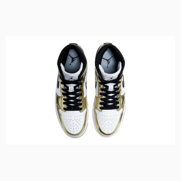 Nike Mid SE 'Metallic Gold' Koripallokengät Miesten Air Jordan 1 Kultaiset Mustat | JD-314VQ