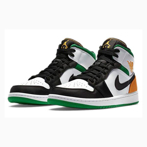 Nike Mid SE Oakland Koripallokengät Miesten Air Jordan 1 Mustat Valkoinen Vihreä | JD-253VR