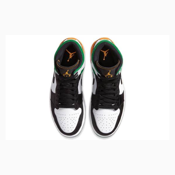 Nike Mid SE Oakland Koripallokengät Miesten Air Jordan 1 Mustat Valkoinen Vihreä | JD-253VR