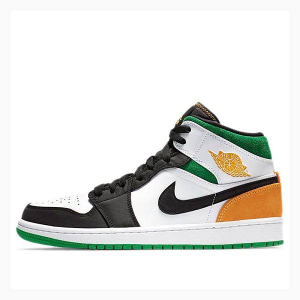 Nike Mid SE Oakland Koripallokengät Miesten Air Jordan 1 Mustat Valkoinen Vihreä | JD-253VR