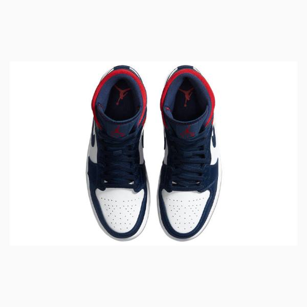 Nike Mid SE Olympic Koripallokengät Miesten Air Jordan 1 Valkoinen Sininen | JD-863IE